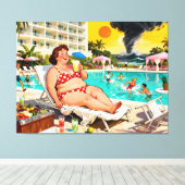 “The Storm Can Wait” – A Self Denial Cartoon キャンバスプリント (インサイチュ (ウッドフロア))