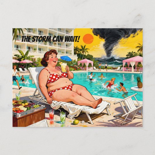 “The Storm Can Wait” – A Self Denial Cartoon ポストカード (正面)