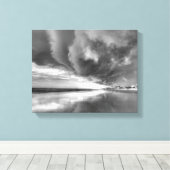 The Storm On New Smyrnaビーチ（白黒） キャンバスプリント (インサイチュ (ウッドフロア))