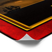 The Stormy Night - Galleon at Sunset ポスター (角)