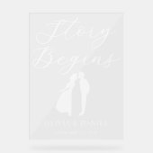 The Story Begins Personalized Wedding Welcome アクリルサイン (正面)