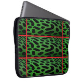 The Striped Green Leopard Computer Electronics Bag ラップトップスリーブ (正面右)