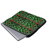 The Striped Green Leopard Computer Electronics Bag ラップトップスリーブ (正面下部)