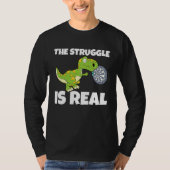 The Struggle Is Real Dartboard Dart Player Dinosau Tシャツ (正面)