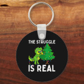 The Struggle Is Real Dinosaur &amp; X-mas Tree Chr キーホルダー (正面)