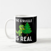 The Struggle Is Real Dinosaur &amp; X-mas Tree Chr コーヒーマグカップ (左)