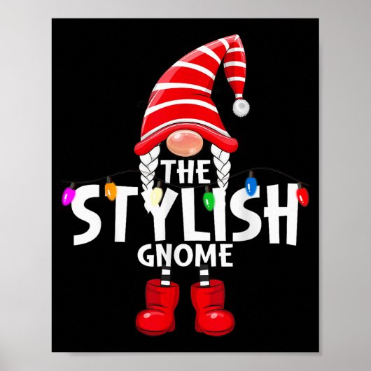 The Stylish Gnome Christmas Matching Pajama  ポスター (正面)