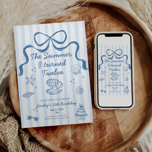 The Summer I turned 12 Birthday Invitation 招待状