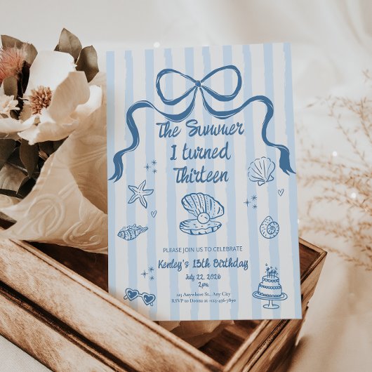 The Summer I turned 13 Birthday Invitation 招待状