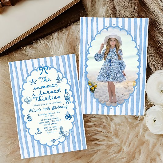 The Summer I Turned 13th Birthday Invitation 招待状