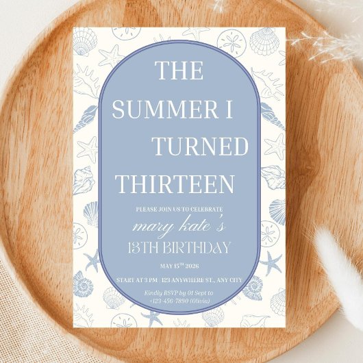 The Summer I Turned Pretty Birthday Invitation 招待状