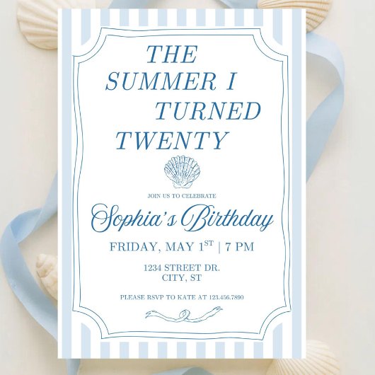 The Summer I Turned Pretty Birthday Invitation 招待状