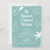 The Summer I Turned Sixteen 16th Birthday Party 招待状 (正面)