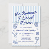 The Summer I Turned Sixteen 16th Birthday Party 招待状 (正面)