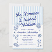 The Summer I Turned Thirteen 13th Birthday Party 招待状 (正面)
