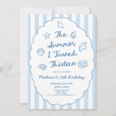 The Summer I Turned Thirteen 13th Birthday Party 招待状 (正面)