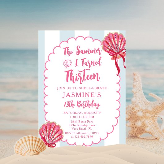 The Summer I Turned Thirteen Ocean 13th Birthday 招待状
