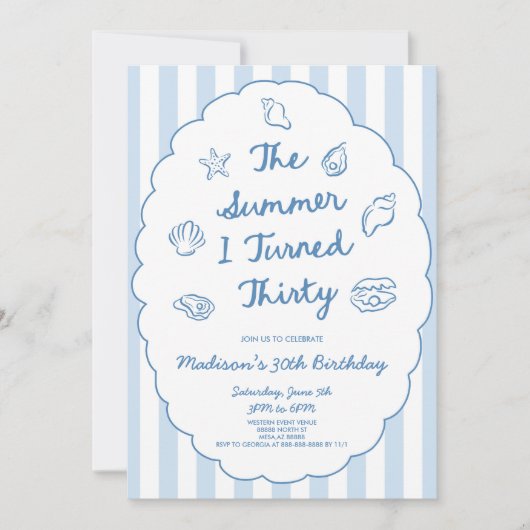 The Summer I Turned Thirty 30th Birthday Party 招待状 (正面)