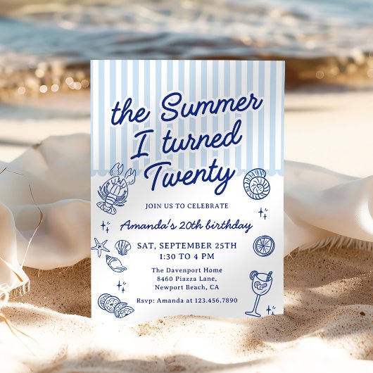 The Summer I Turned Twenty 20th Birthday Party 招待状