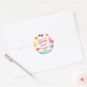 The Summer Pool Birthday Sticker ラウンドシール (封筒)