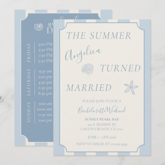 The Summer She Turned Married Bachelorette Weekend 招待状 (正面/裏面)