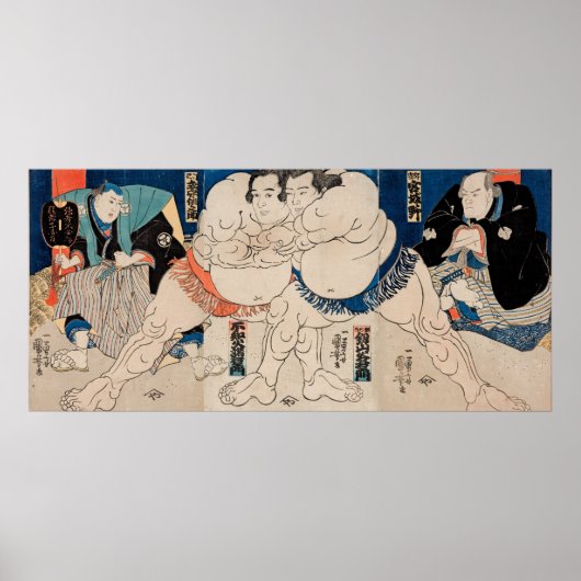 The Sumo Wrestlers, 1814 - Utagawa Kuniyoshi  ポスター (正面)