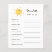 The Sun Baby Showers来 Wishesアドバイスカード (正面)