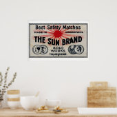 The Sun Brand - Matchbox Print - Czech Wall Art ポスター (キッチン)