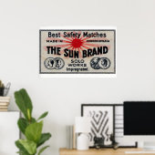 The Sun Brand - Matchbox Print - Czech Wall Art ポスター (ホームオフィス)