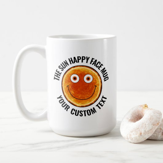 The Sun Custom Personalized Happy Face コーヒーマグカップ (ドーナツ)