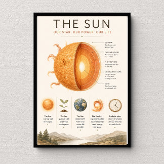 The Sun Educational | 惑星と太陽の学習 ポスター