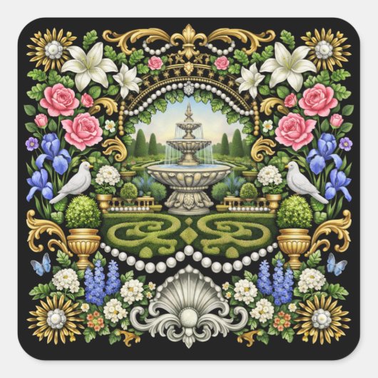 The Sun King Versailles Inspired Garden  スクエアシール (正面)