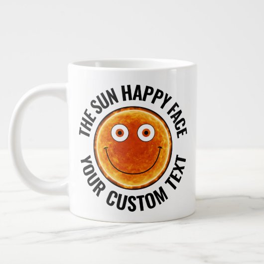The Sun Personalized Custom Happy Face Giant Mug ジャンボコーヒーマグカップ (左)