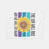 The Sun Will Rise Sunflower Suicide Prevention フリースブランケット (正面(横))