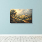 The Sunlit Bell Tower of the Valley キャンバスプリント (インサイチュ (ウッドフロア))