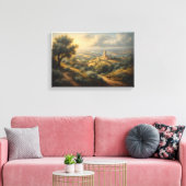 The Sunlit Bell Tower of the Valley キャンバスプリント (インサイチュ (リビング))