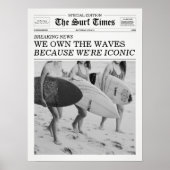 The Surf Times Newspaper We Own The Waves ポスター (正面)