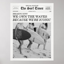 The Surf Times Newspaper We Own The Waves ポスター