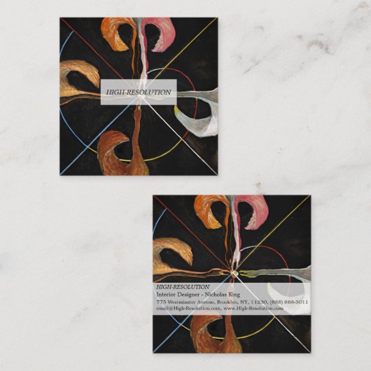 The Swan, Group IX, No.7 by Hilma af Klint スクエア名刺 (正面/裏面)
