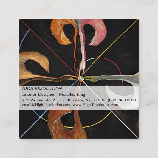 The Swan, Group IX, No.7 by Hilma af Klint スクエア名刺 (裏面)