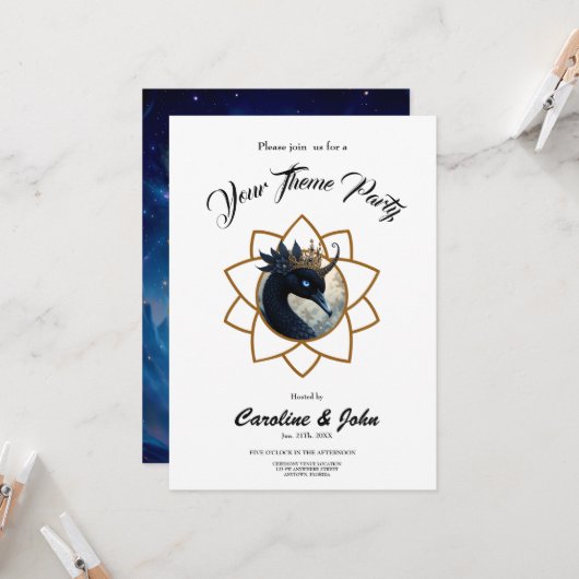 The Swan Who Guards the Moon.   招待状 (正面/裏面インサイチュ)