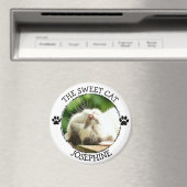 THE SWEET CAT: Pawprintsフォトボユーモアのあるタン マグネット (インサイチュ (食洗機))