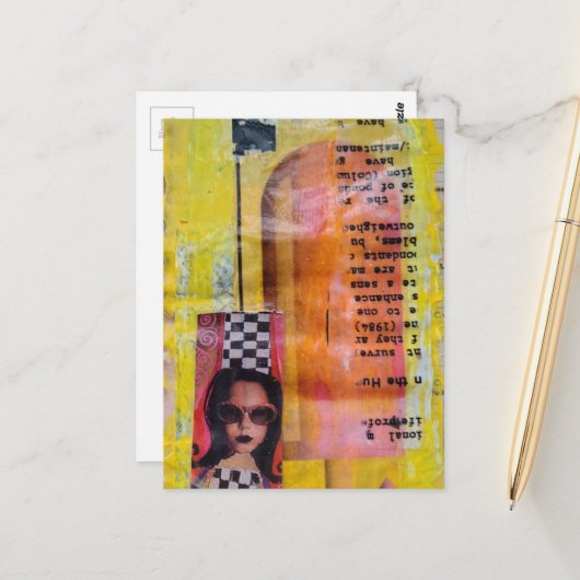 The Sweet Treat Mixed Media Collage ポストカード (正面/裏面インサイチュ)