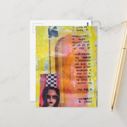 The Sweet Treat Mixed Media Collage ポストカード (正面/裏面インサイチュ)