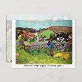The Swineherd By Eugene Henri Paul Gauguin ポストカード (正面/裏面)