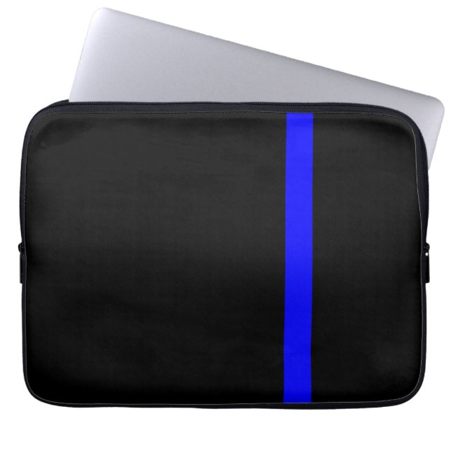 The Symbolic Thin Blue Line Vertical Black ラップトップスリーブ (正面)