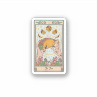 The Taco Tarot Card Funny Taco Lover Tacos Mexican シール