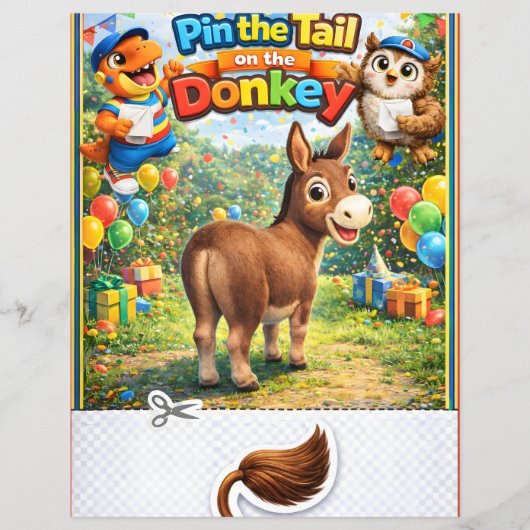 The tail on the donkey party bag game sheet チラシ (正面)