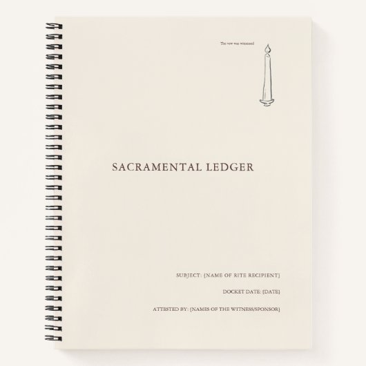 The Taper Flame- Minimalist Sacramental Notebook  ノートブック (正面)
