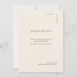 The Taper Flame- Religious Rite Notice Invitation 招待状